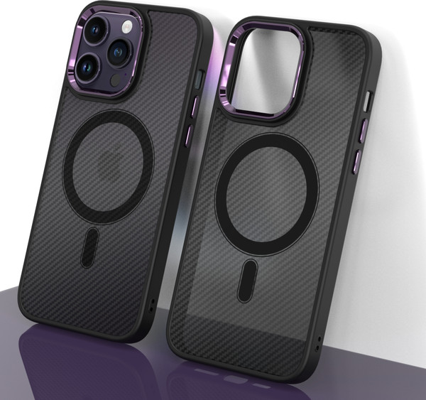 Изображение товара Чехол-накладка Bingo Metal Magnetic Carbon для Apple iPhone 15 Pro Max (фиолетовый)