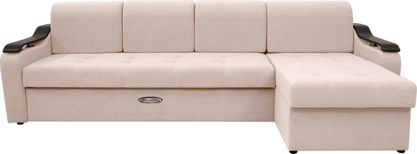 Изображение товара Диван угловой Сириус Лидер-4 с оттоманкой ППУ 300x165 (Eva 01 велюр белый)