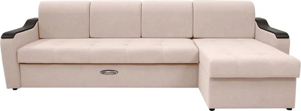 Изображение товара Диван угловой Сириус Лидер-3 с оттоманкой НПБ 300x165 (Eva 01 велюр белый)