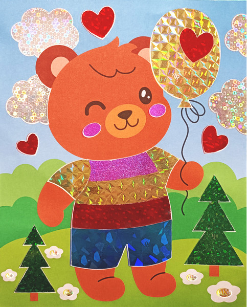 Изображение товара Набор для творчества Десятое королевство Аппликация фольгой Медвежонок / 05357