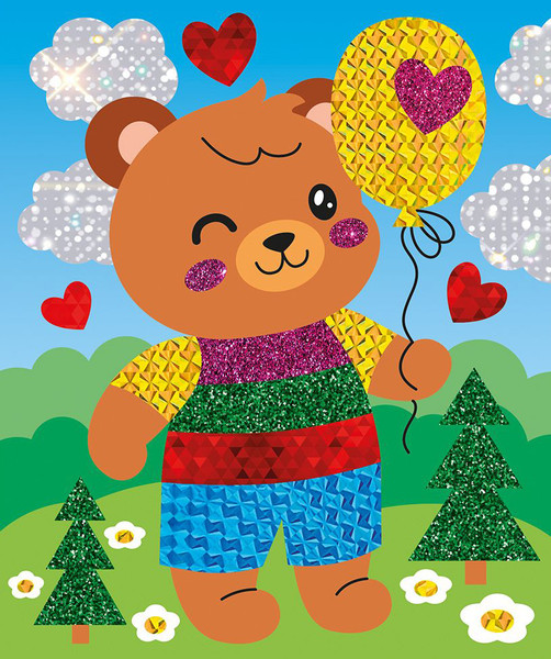 Изображение товара Набор для творчества Десятое королевство Аппликация фольгой Медвежонок / 05357