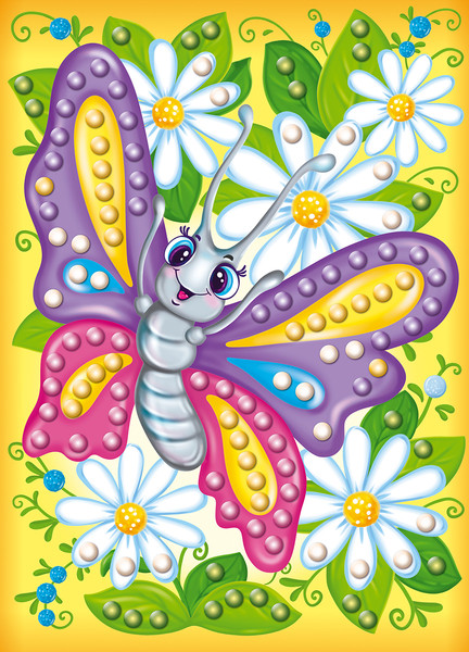 Изображение товара Набор для творчества Десятое королевство Аппликация бусинами Бабочка / 05407