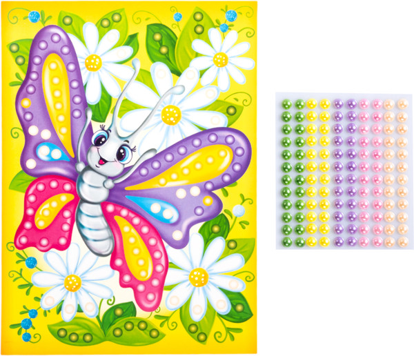 Изображение товара Набор для творчества Десятое королевство Аппликация бусинами Бабочка / 05407