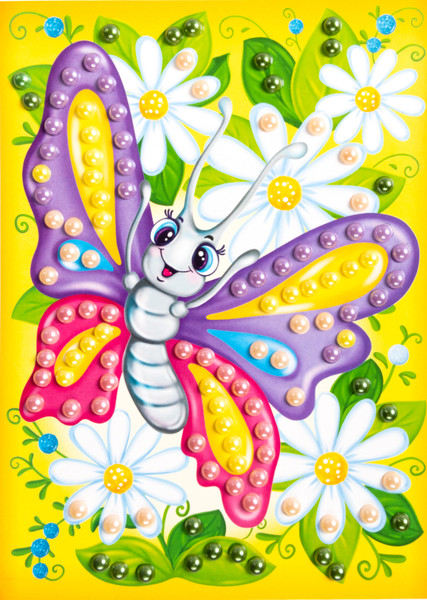 Изображение товара Набор для творчества Десятое королевство Аппликация бусинами Бабочка / 05407