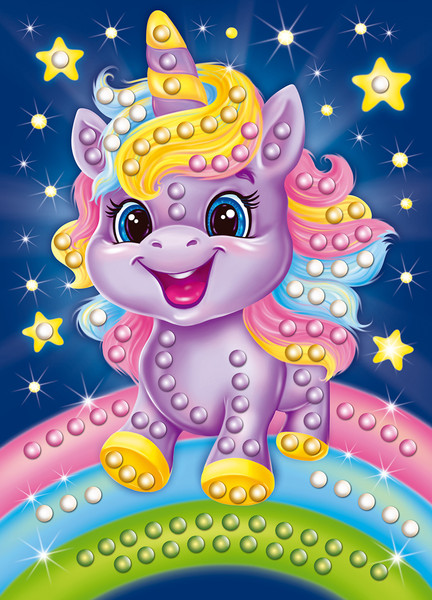 Изображение товара Набор для творчества Десятое королевство Аппликация бусинами Единорожка / 05408