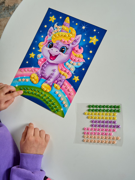 Изображение товара Набор для творчества Десятое королевство Аппликация бусинами Единорожка / 05408