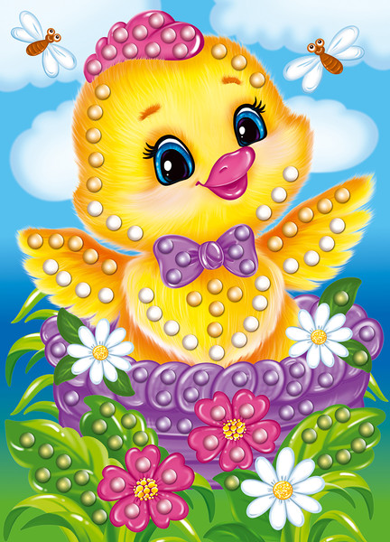 Изображение товара Набор для творчества Десятое королевство Аппликация бусинами Цыпленок / 05411