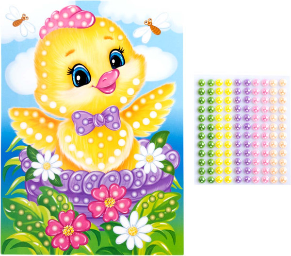 Изображение товара Набор для творчества Десятое королевство Аппликация бусинами Цыпленок / 05411