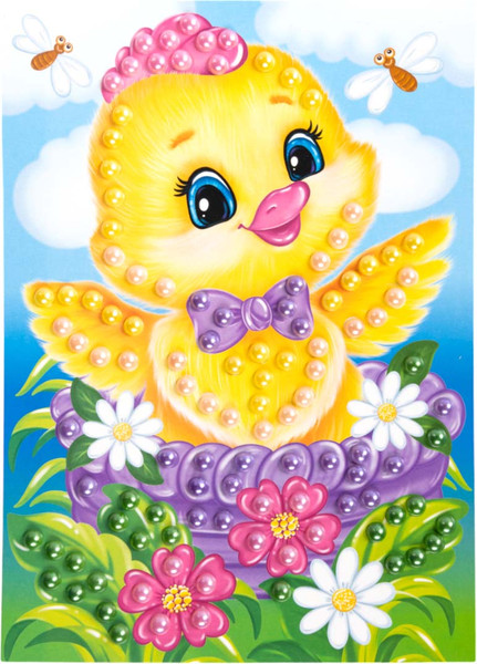 Изображение товара Набор для творчества Десятое королевство Аппликация бусинами Цыпленок / 05411