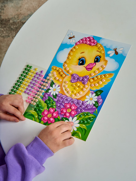 Изображение товара Набор для творчества Десятое королевство Аппликация бусинами Цыпленок / 05411