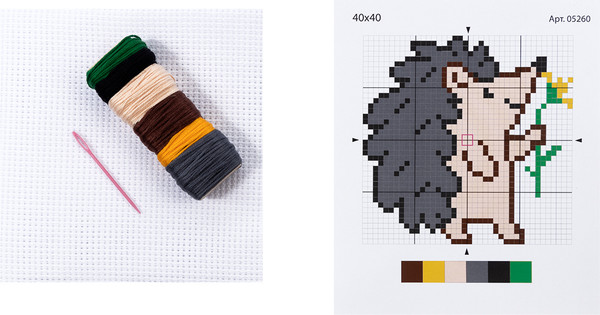 Изображение товара Набор для творчества Десятое королевство Вышивка Ежик / 05260