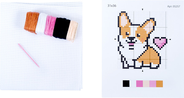 Изображение товара Набор для творчества Десятое королевство Вышивка Корги / 05257