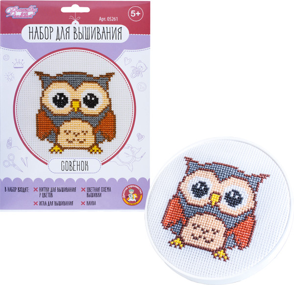 Изображение товара Набор для творчества Десятое королевство Вышивка Совенок / 05261