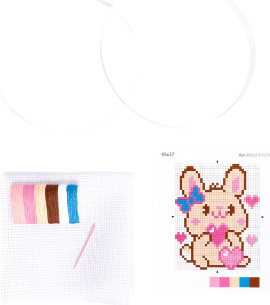 Изображение товара Набор для творчества Десятое королевство Вышивка Зайчишка с сердечком / 05621