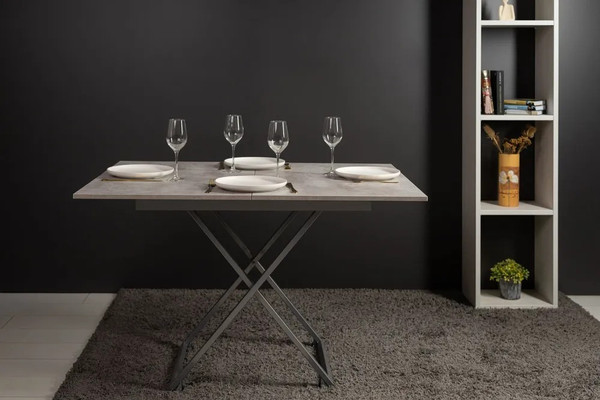 Изображение товара Стол-трансформер Levmar Apollo D51/S59 (бетон/серебро)