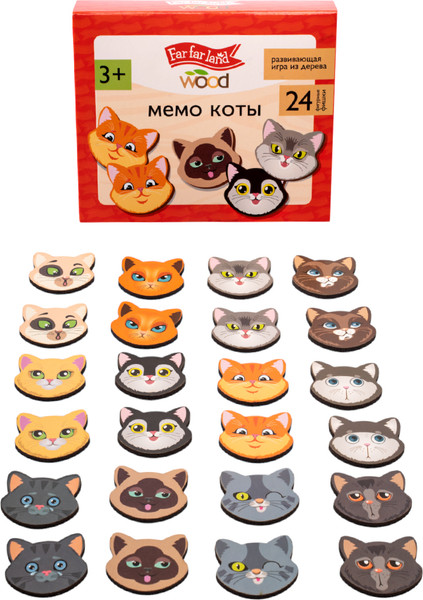 Изображение товара Развивающая игра Десятое королевство Far far land wood Мемо Коты / 05199