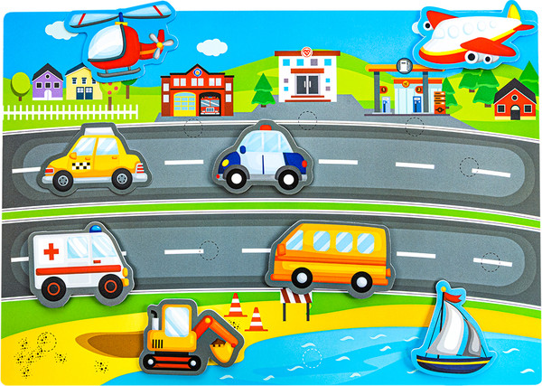 Изображение товара Развивающий игровой набор Десятое королевство Пластик на липучках Транспорт / 05197