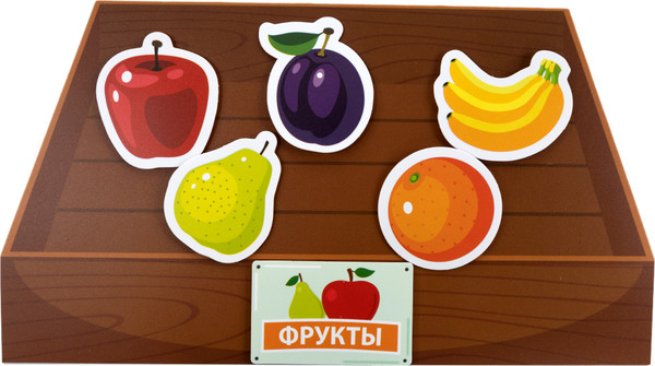 Изображение товара Развивающий игровой набор Десятое королевство Пластик на липучках Фрукты,овощи,ягоды, грибы / 05201