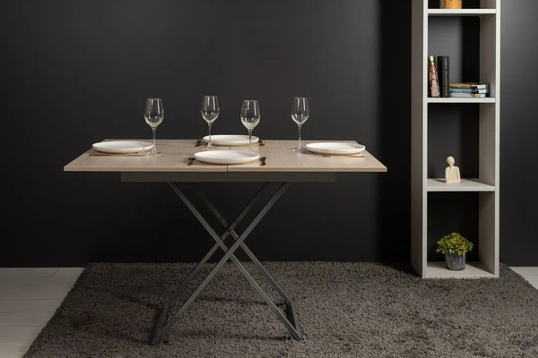 Изображение товара Стол-трансформер Levmar Apollo D68/S59 (дуб шамони светлый/серебро)