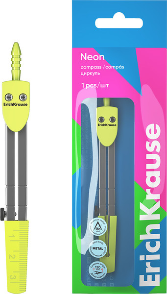 Изображение товара Циркуль Erich Krause Neon / 61279 (желтый)