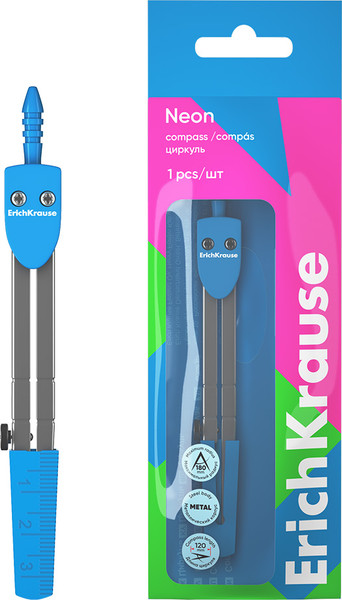 Изображение товара Циркуль Erich Krause Neon / 61280 (голубой)
