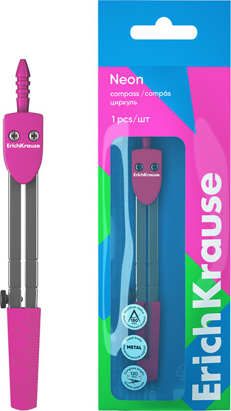 Изображение товара Циркуль Erich Krause Neon / 61282 (розовый)