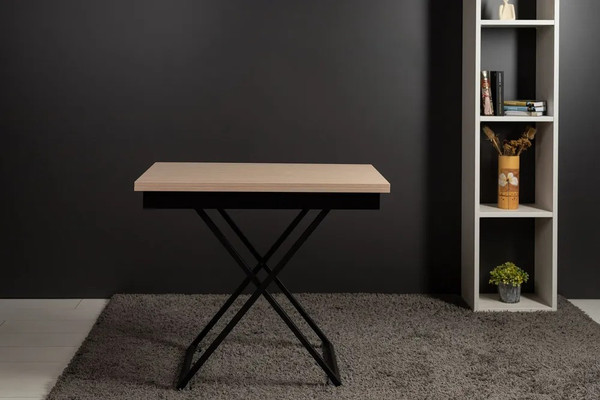 Изображение товара Стол-трансформер Levmar Apollo D31/S53 (выбеленный дуб/черные опоры)