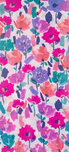 Изображение товара Набор бумаги для оформления подарков Erich Krause Decor. Акварельные цветы / 62172