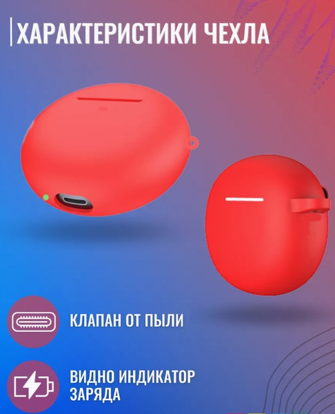 Изображение товара Чехол для наушников Bingo Silicone для Xiaomi Redmi Buds 4 Active (красный)
