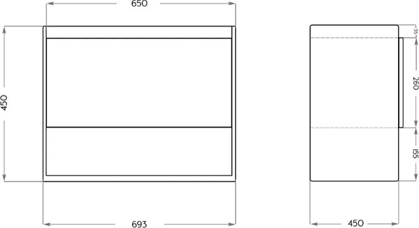 Изображение товара Тумба для ванной Vako Смарт Слим 70 / 20696