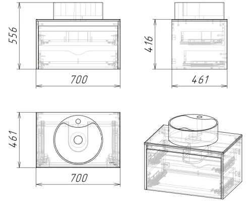 Изображение товара Тумба под умывальник Axus Бурэ 70