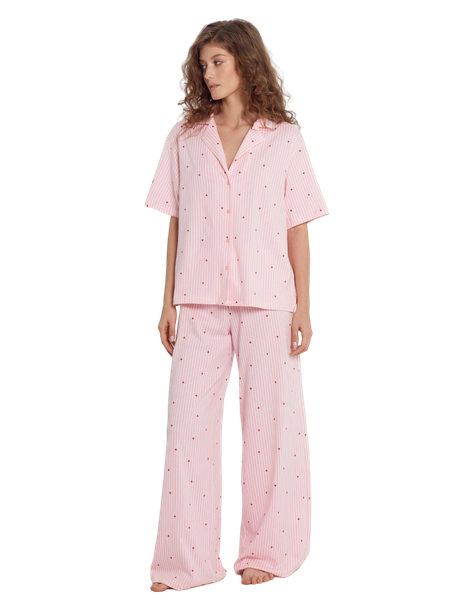 Изображение товара Пижама Mark Formelle 592554 (р.164/170-92-98, красные сердечки на розовой полоске)