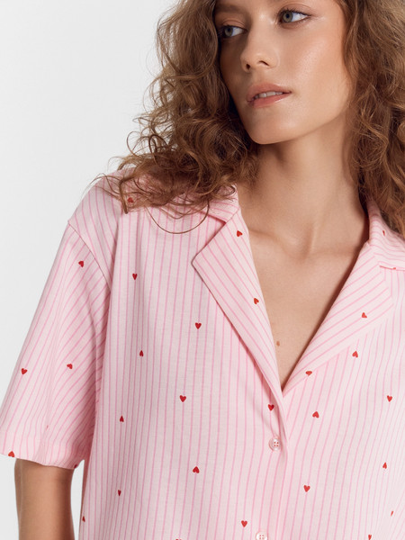 Изображение товара Пижама Mark Formelle 592554 (р.164/170-92-98, красные сердечки на розовой полоске)