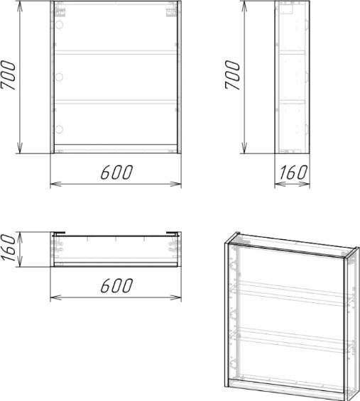 Изображение товара Шкаф с зеркалом для ванной Axus Джой 60