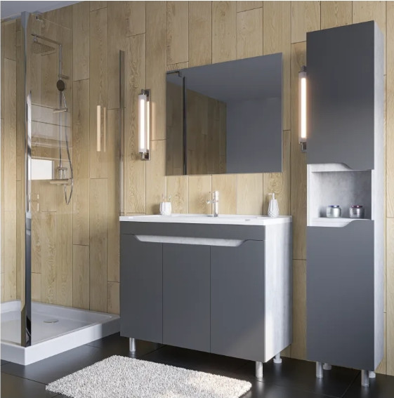 Изображение товара Тумба под умывальник Axus Фламини 90 (цемент)