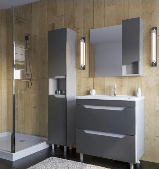 Изображение товара Тумба под умывальник Axus Фламини 80 (2 ящика, цемент)