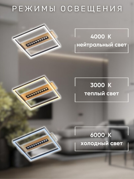 Изображение товара Потолочный светильник Aitin-Pro H9415/400 (черный/дерево)