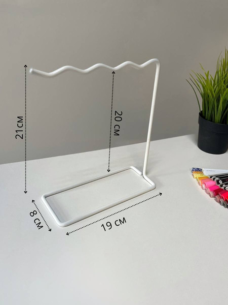Изображение товара Подставка для типс ОМурМебель металлическая волнистая (белый)