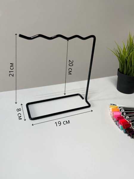 Изображение товара Подставка для типс ОМурМебель металлическая волнистая (черный)