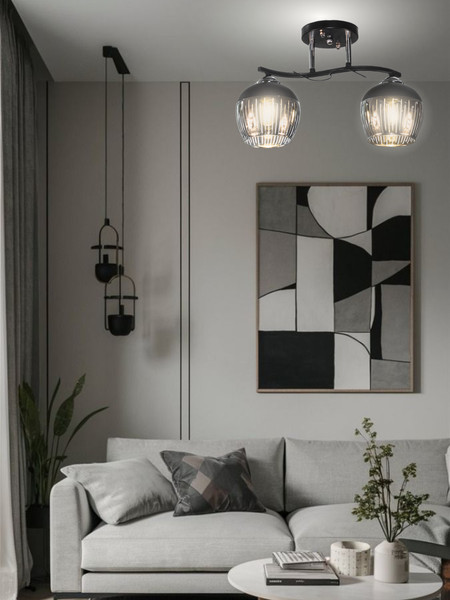 Изображение товара Потолочный светильник Aitin-Pro НПБ 02-2x60-101 / 5004/2 (черный/хром)