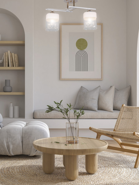 Изображение товара Потолочный светильник Aitin-Pro НПБ 02-2x60-101 / 6096/2 (белый/золото)