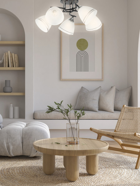 Изображение товара Люстра Aitin-Pro НПБ 02-5x60-101 / 6121/5 (черный/хром)