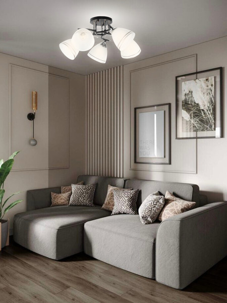 Изображение товара Люстра Aitin-Pro НПБ 02-5x60-101 / 6121/5 (черный/хром)