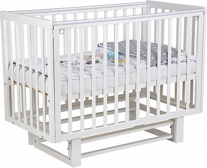 Изображение товара Детская кроватка Polini Kids Simple 341 с маятником / 0003167-04 (белый)