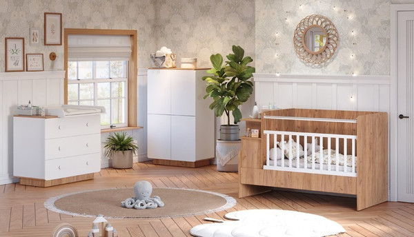 Изображение товара Детская кровать-трансформер Polini Kids Ameli 1150 / 0002759.174 (белый/дуб крафт золотой)