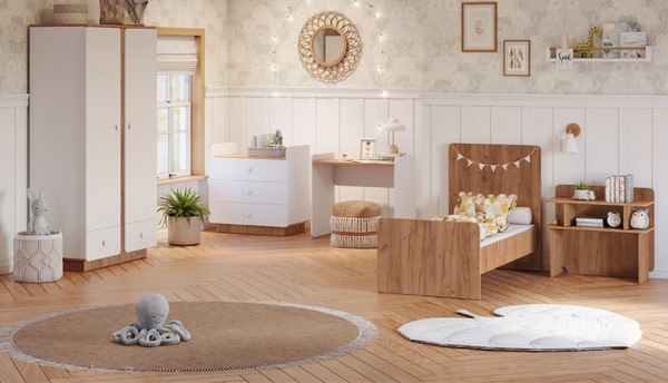Изображение товара Детская кровать-трансформер Polini Kids Ameli 1150 / 0002759.174 (белый/дуб крафт золотой)