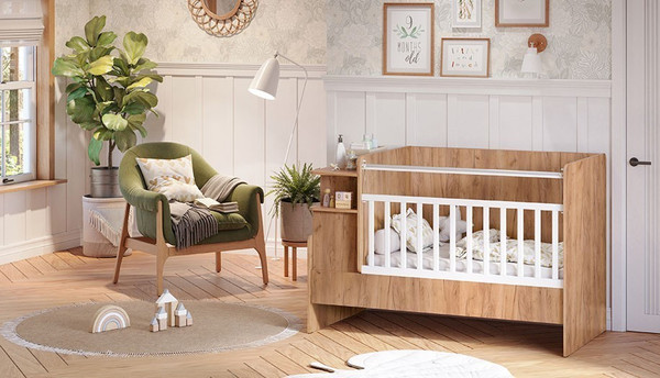 Изображение товара Детская кровать-трансформер Polini Kids Ameli 1150 / 0002759.174 (белый/дуб крафт золотой)