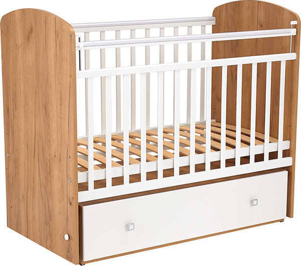 Изображение товара Детская кроватка Фея 750 / 0002551.173 (дуб крафт золотой/белый)