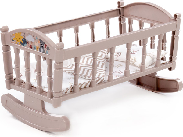 Изображение товара Аксессуар для куклы Полесье Кроватка-качалка №4 / 24026 (темно-кремовый)