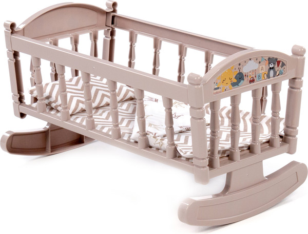 Изображение товара Аксессуар для куклы Полесье Кроватка-качалка №4 / 24026 (темно-кремовый)